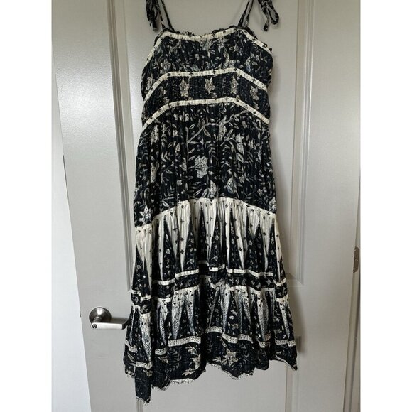 Ulla Johnson Indah Dress in Rainforest Size 12 Whimsigoth Fall Midi Bows - Picture 10 of 14